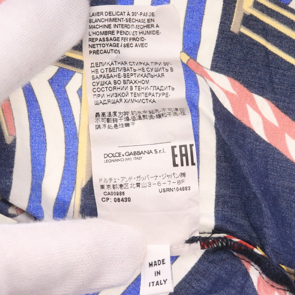 ■ ドルチェ&ガッバーナ シャツ トップス 総柄 キッズ 男の子 6 （113～119cm） ネイビー レッド