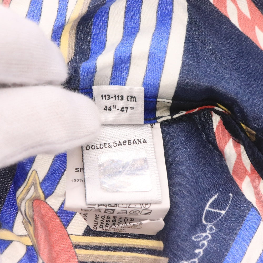 ■ ドルチェ&ガッバーナ シャツ トップス 総柄 キッズ 男の子 6 （113～119cm） ネイビー レッド