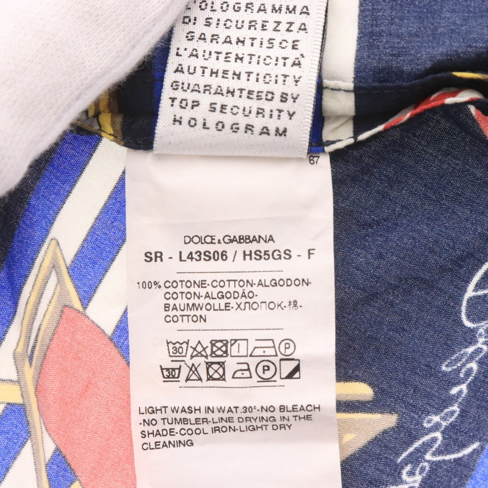 ■ ドルチェ&ガッバーナ シャツ トップス 総柄 キッズ 男の子 6 （113～119cm） ネイビー レッド