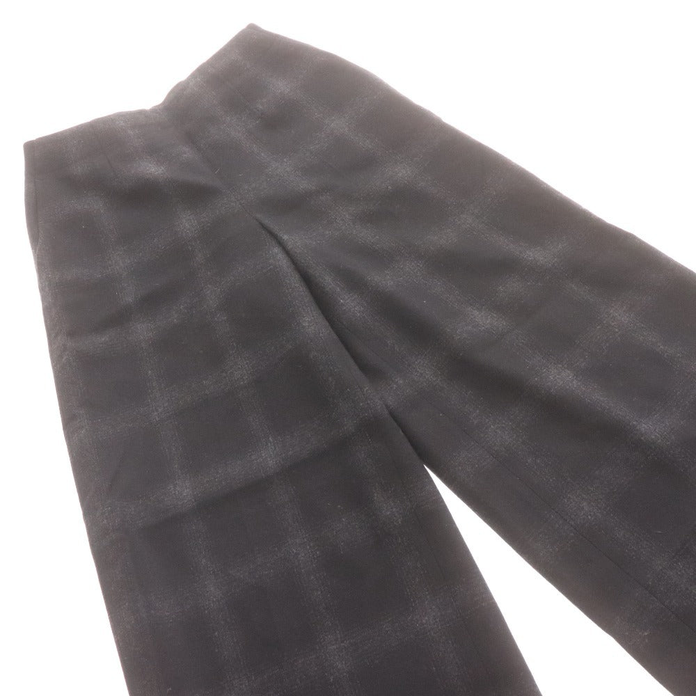 ■ アドーア パンツ ボトムス チェック ワイド 裾スリット レディース 36 （S相当） ブラック