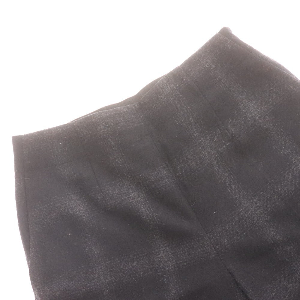 ■ アドーア パンツ ボトムス チェック ワイド 裾スリット レディース 36 （S相当） ブラック