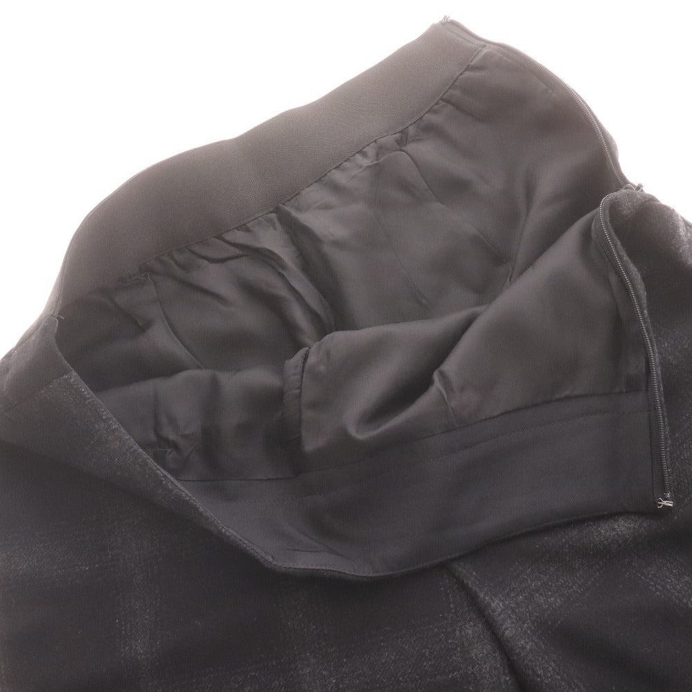 ■ アドーア パンツ ボトムス チェック ワイド 裾スリット レディース 36 （S相当） ブラック