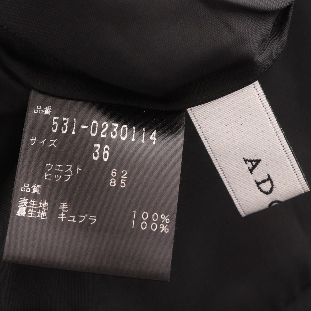 ■ アドーア パンツ ボトムス チェック ワイド 裾スリット レディース 36 （S相当） ブラック