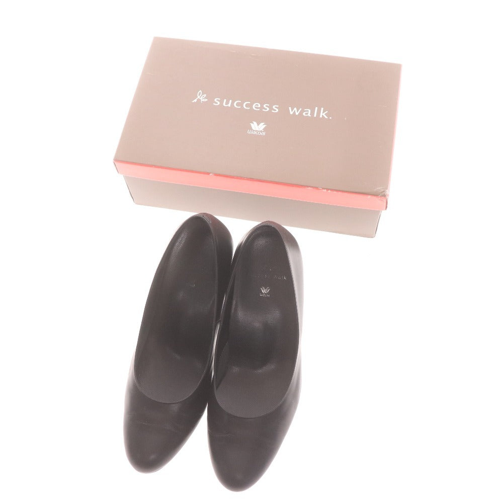■ ワコール パンプス ハイヒール 靴 サクセスウォーク レディース 24 1/2 ブラック 箱付き