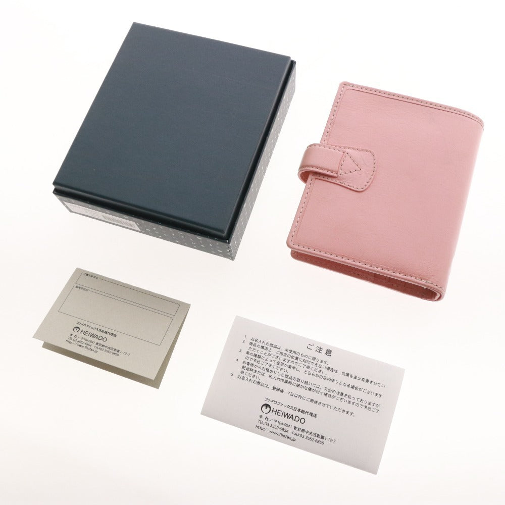 ■ ファイロファックス FILOFAX システム手帳 マルデン M6 025895 レザー レディース ピンクベージュ 箱付き