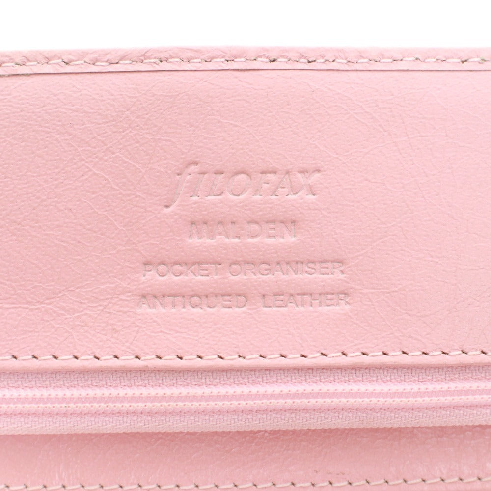 ■ ファイロファックス FILOFAX システム手帳 マルデン M6 025895 レザー レディース ピンクベージュ 箱付き