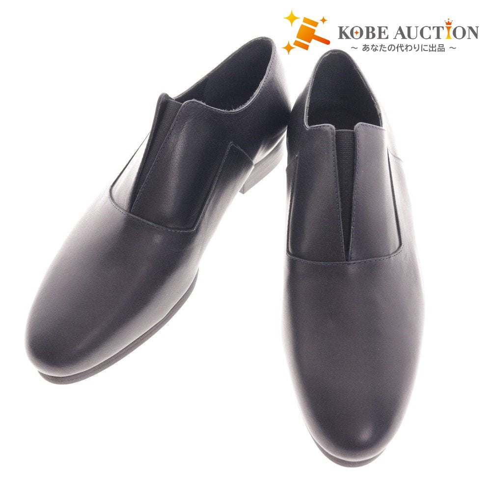 ■ イシュム スリッポン ローファー 靴 オックスフォード 革靴 日本製 レディース 36 ブラック レザー ベビーバッファロー革 箱付き