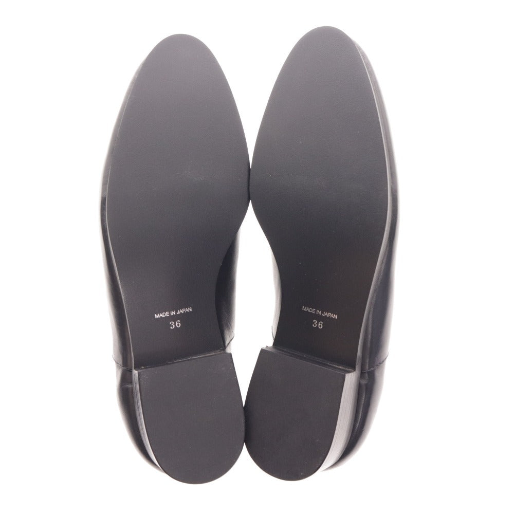■ イシュム スリッポン ローファー 靴 オックスフォード 革靴 日本製 レディース 36 ブラック レザー ベビーバッファロー革 箱付き