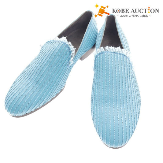 ■ イシュム スリッポン ローファー 靴 チェーンステッチ チェイン 日本製 メンズ レディース 41 ブルー 牛革 箱付き