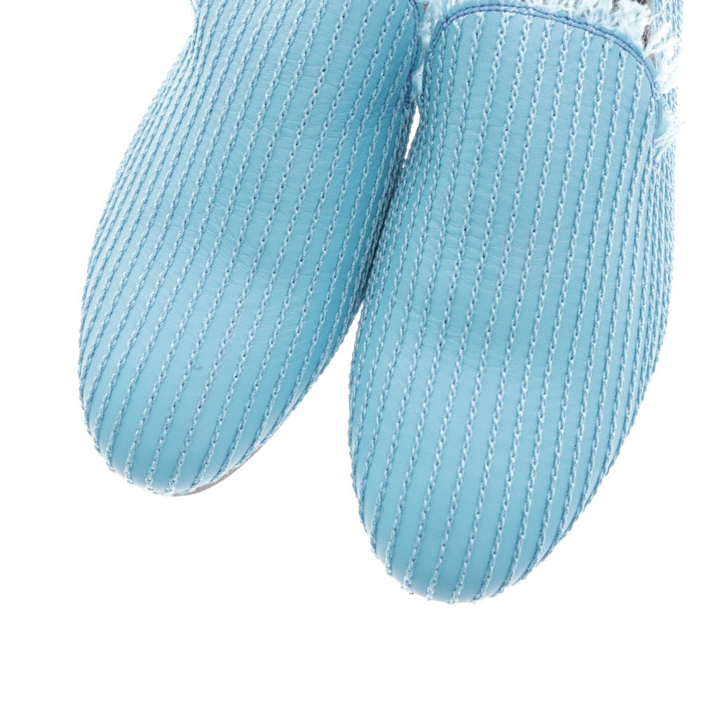 ■ イシュム スリッポン ローファー 靴 チェーンステッチ チェイン 日本製 メンズ レディース 41 ブルー 牛革 箱付き