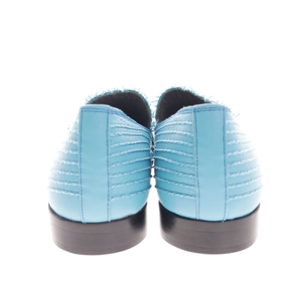 ■ イシュム スリッポン ローファー 靴 チェーンステッチ チェイン 日本製 メンズ レディース 41 ブルー 牛革 箱付き