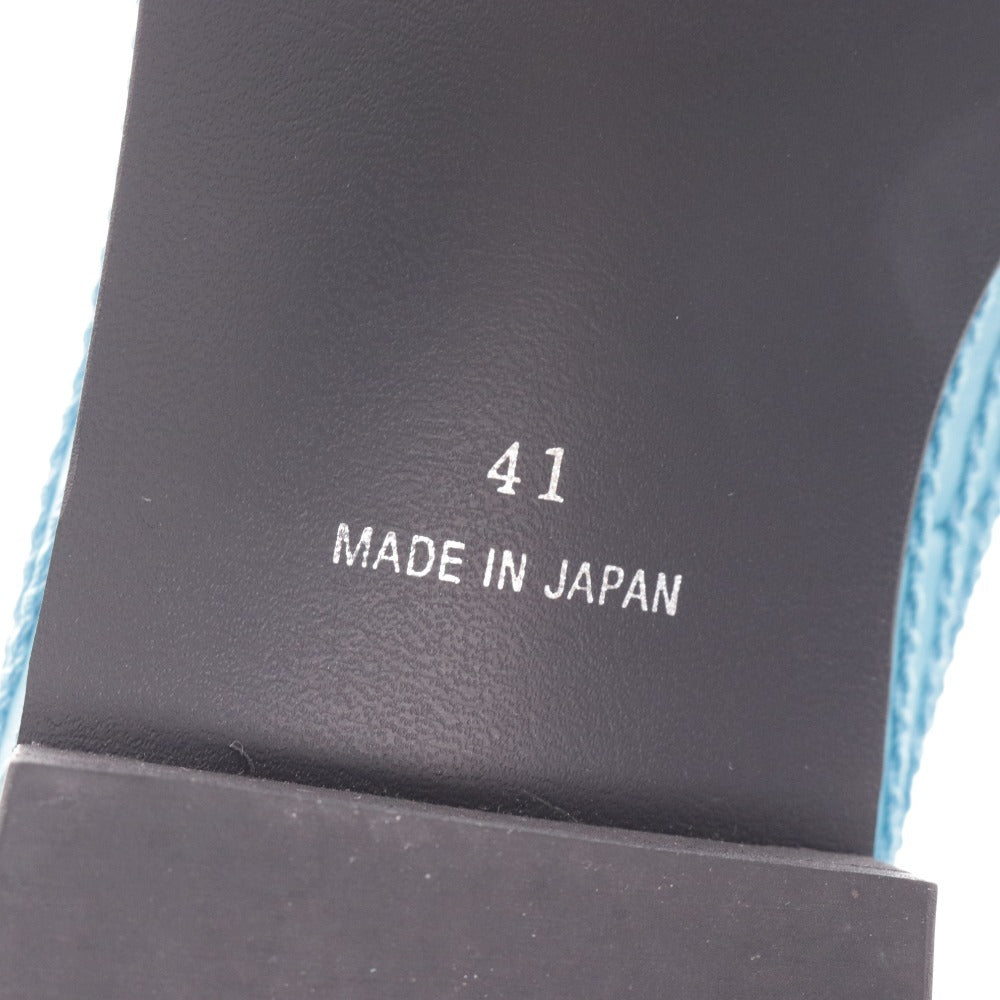 ■ イシュム スリッポン ローファー 靴 チェーンステッチ チェイン 日本製 メンズ レディース 41 ブルー 牛革 箱付き