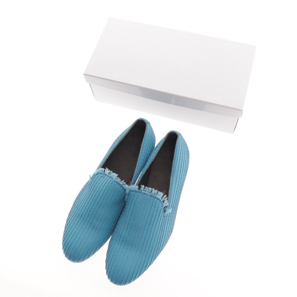 ■ イシュム スリッポン ローファー 靴 チェーンステッチ チェイン 日本製 メンズ レディース 41 ブルー 牛革 箱付き