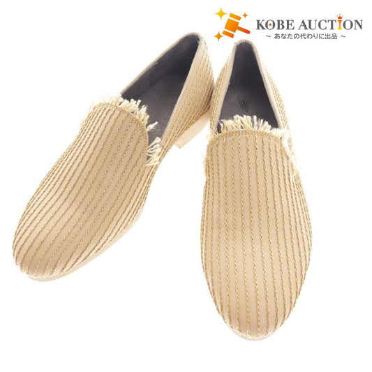 ■ イシュム スリッポン ローファー フラットシューズ 靴 チェーンステッチ チェイン 日本製 レディース 36 ベージュ 牛革 箱付き