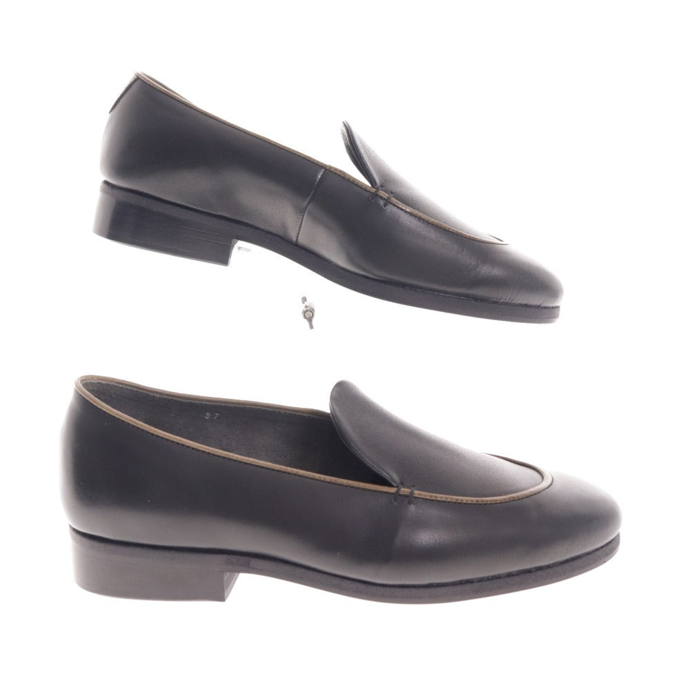 ■ イシュム ローファー スリッポン フラットシューズ 靴 日本製 レディース 37 ブラック ベビーバッファロー革 箱付き