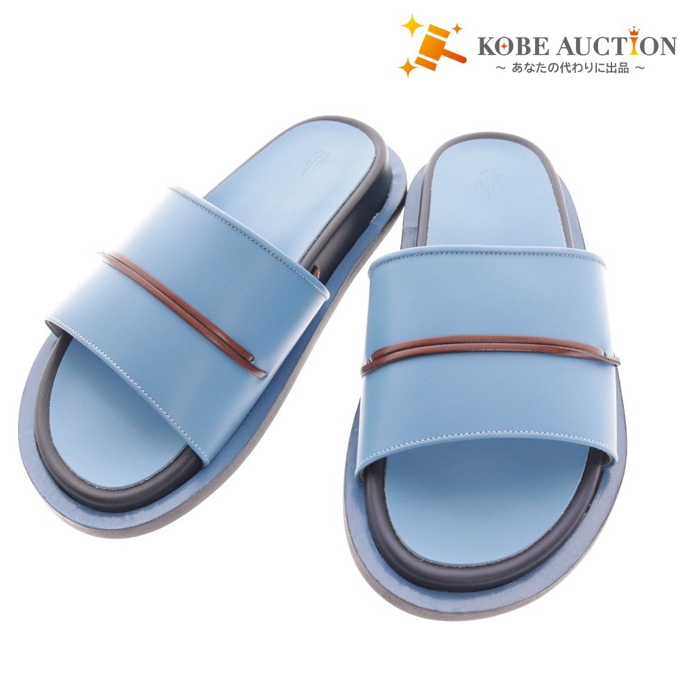 ■ イシュム サンダル レザーサンダル 革靴 靴 日本製 レディース メンズ S ブルー 牛革 箱付き