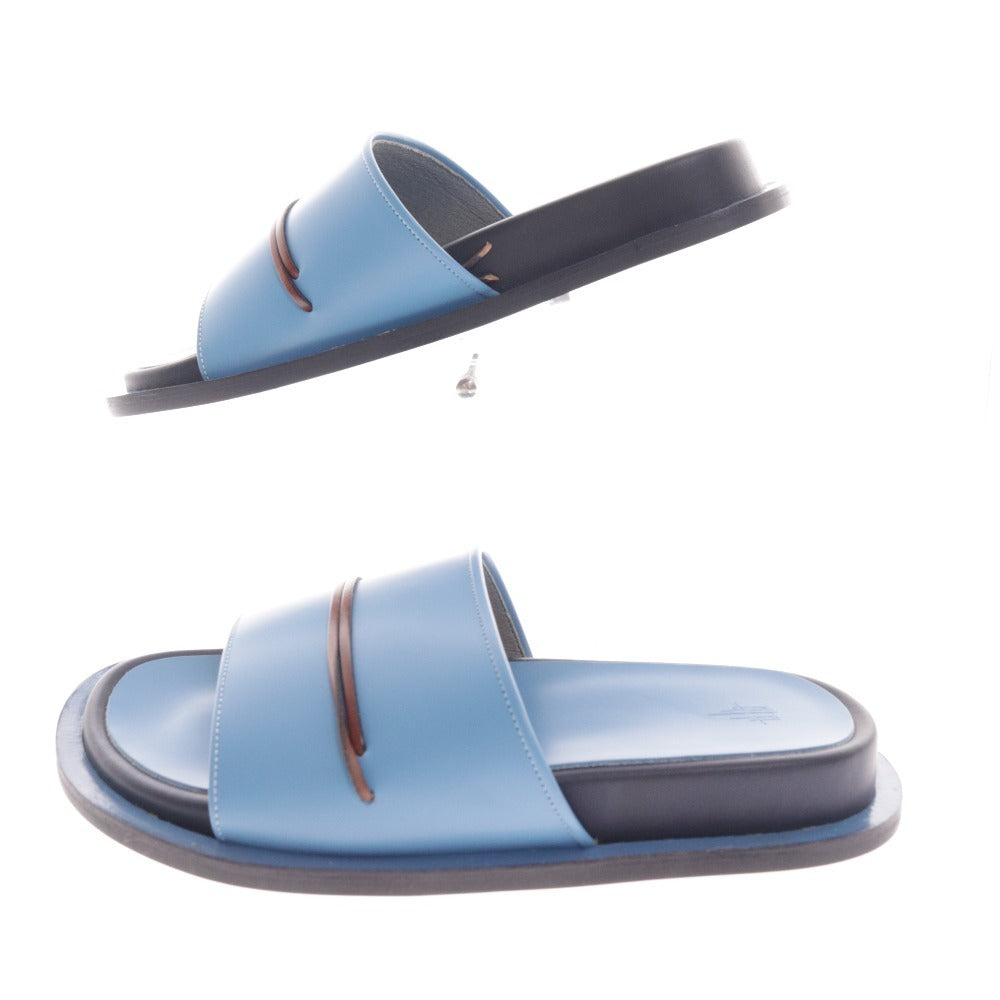 ■ イシュム サンダル レザーサンダル 革靴 靴 日本製 レディース メンズ S ブルー 牛革 箱付き