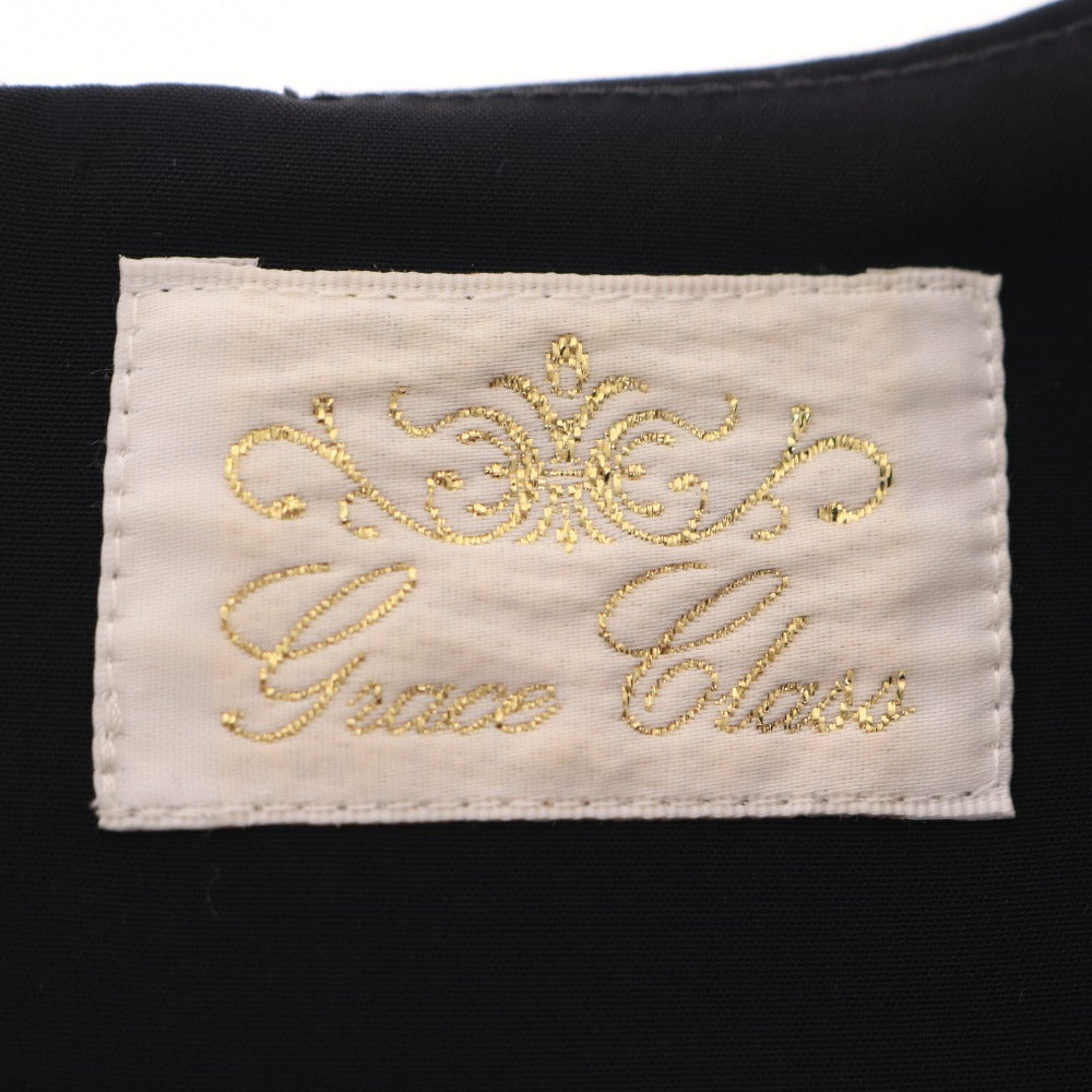 ■ グレースクラス ワンピース ノースリーブ トップス ボトムス ビーズ 刺繍 ひざ丈 レディース 38 ブラック
