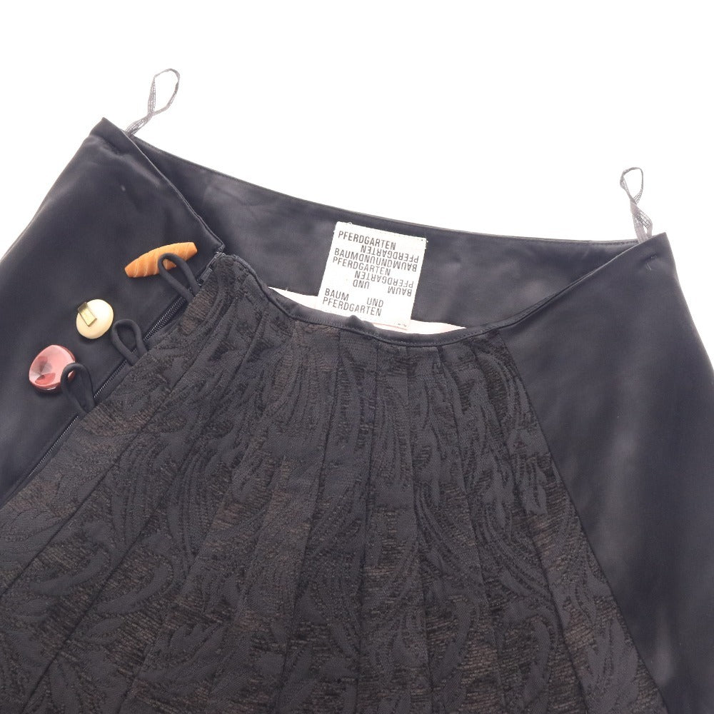 ■ バウムウンドヘルガーデン スカート ボトムス 刺繍 ボタン ミディ丈 レディース 38 ピンク ブラック