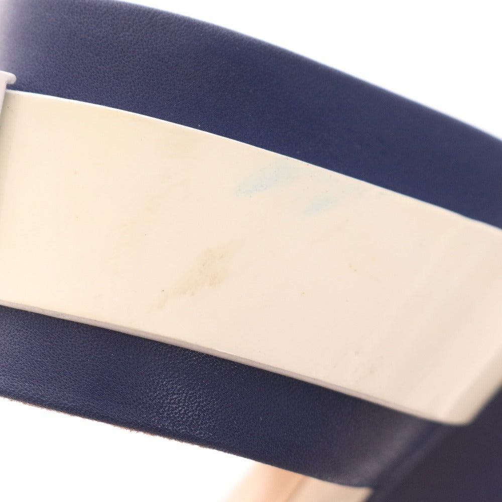 ■ トリーバーチ サンダル 35625 靴 GIGIサンダル ウェッジソール レディース 5 1/2M ホワイト ネイビー 袋付き