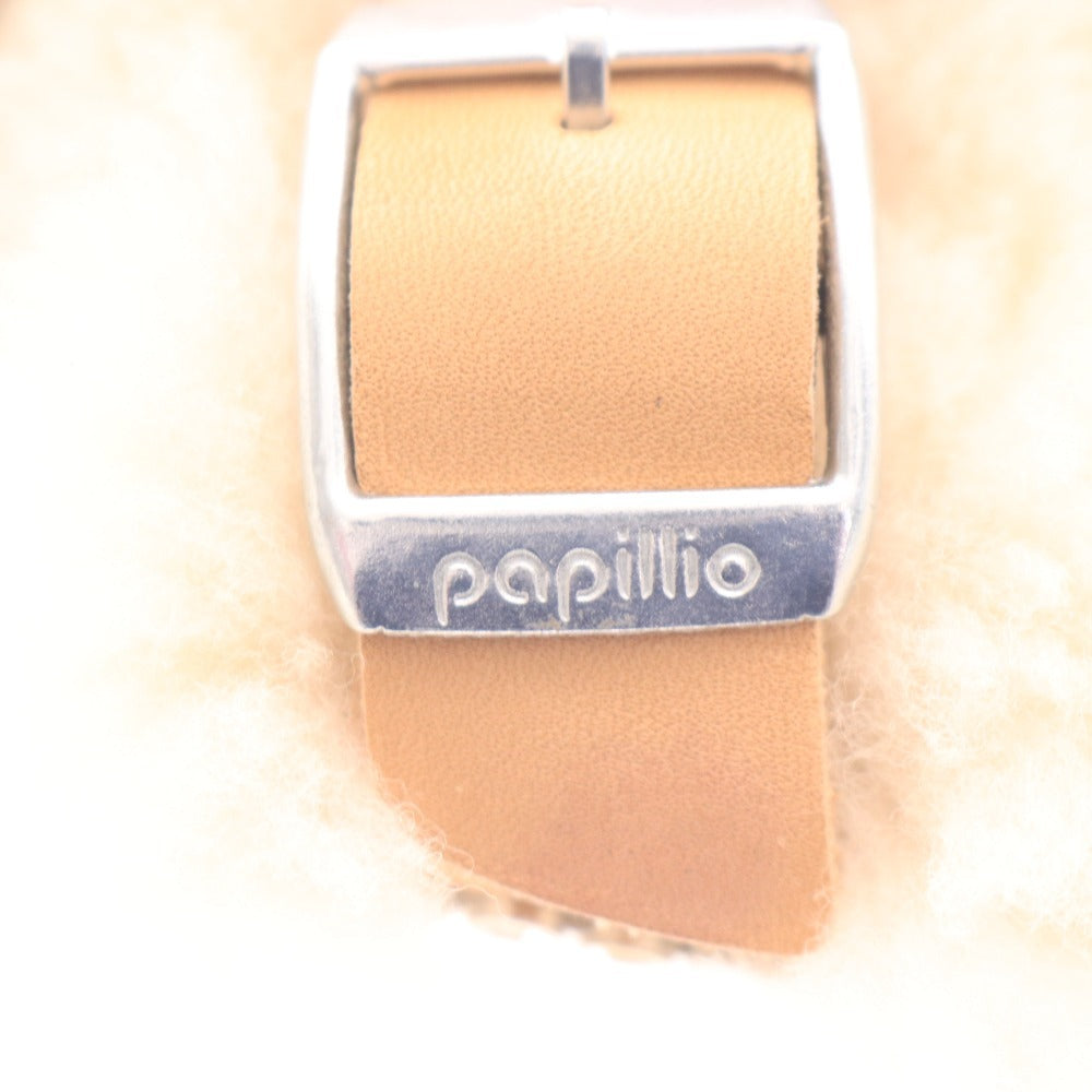 ■ パピリオ サンダル 靴 シューズ ファー ムートン ベルト フラット レディース 36 ベージュ ブラウン