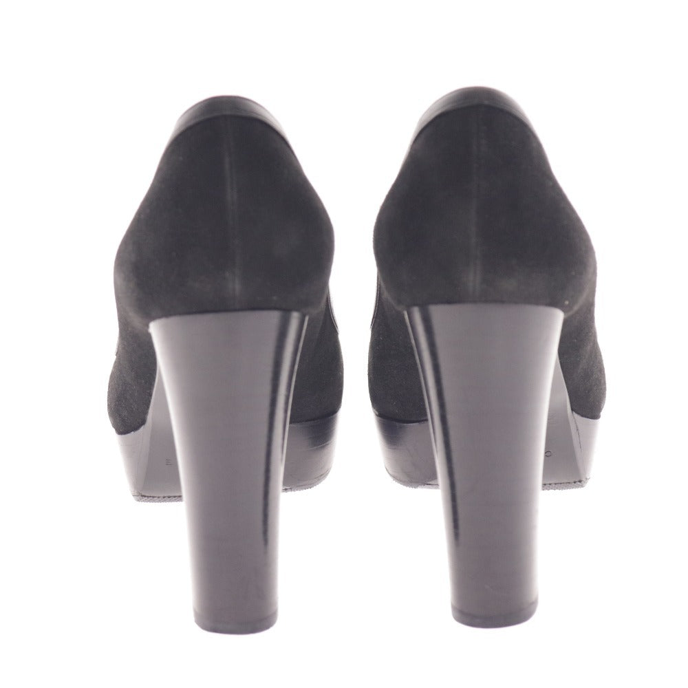 ■ セリーヌ パンプス 靴 シューズ ミュール チャンキーヒール オープントゥ レディース 36 1/2 ブラック