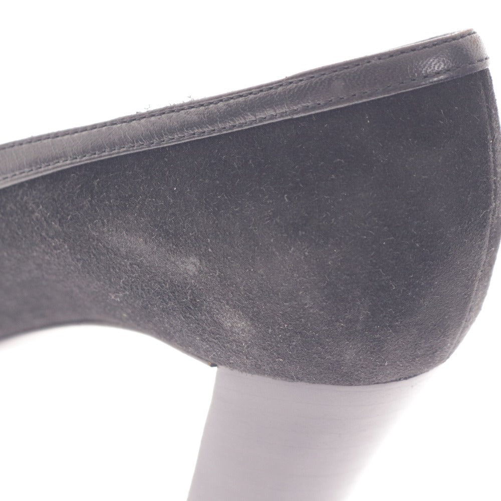 ■ セリーヌ パンプス 靴 シューズ ミュール チャンキーヒール オープントゥ レディース 36 1/2 ブラック