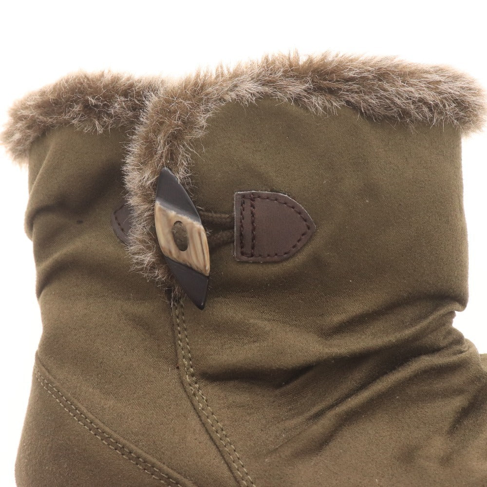 ■ MOONSTAR EVE ムーンスター ウインターブーツ 靴 シューズ ミドル ジッパー ラウンド レディース 24 カーキグレー