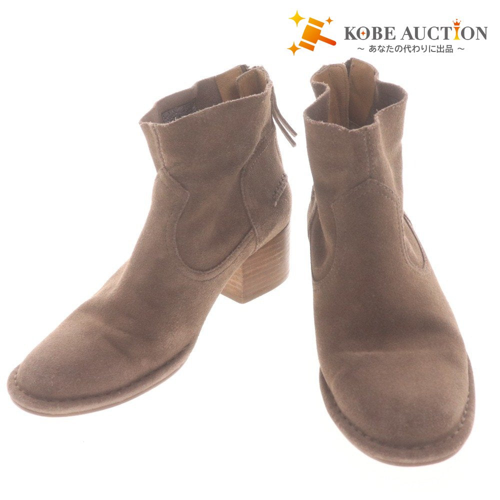 ■ UGG アグ ショートブーツ 革靴 スエード ヒール ジップアップ レディース 23 ベージュ