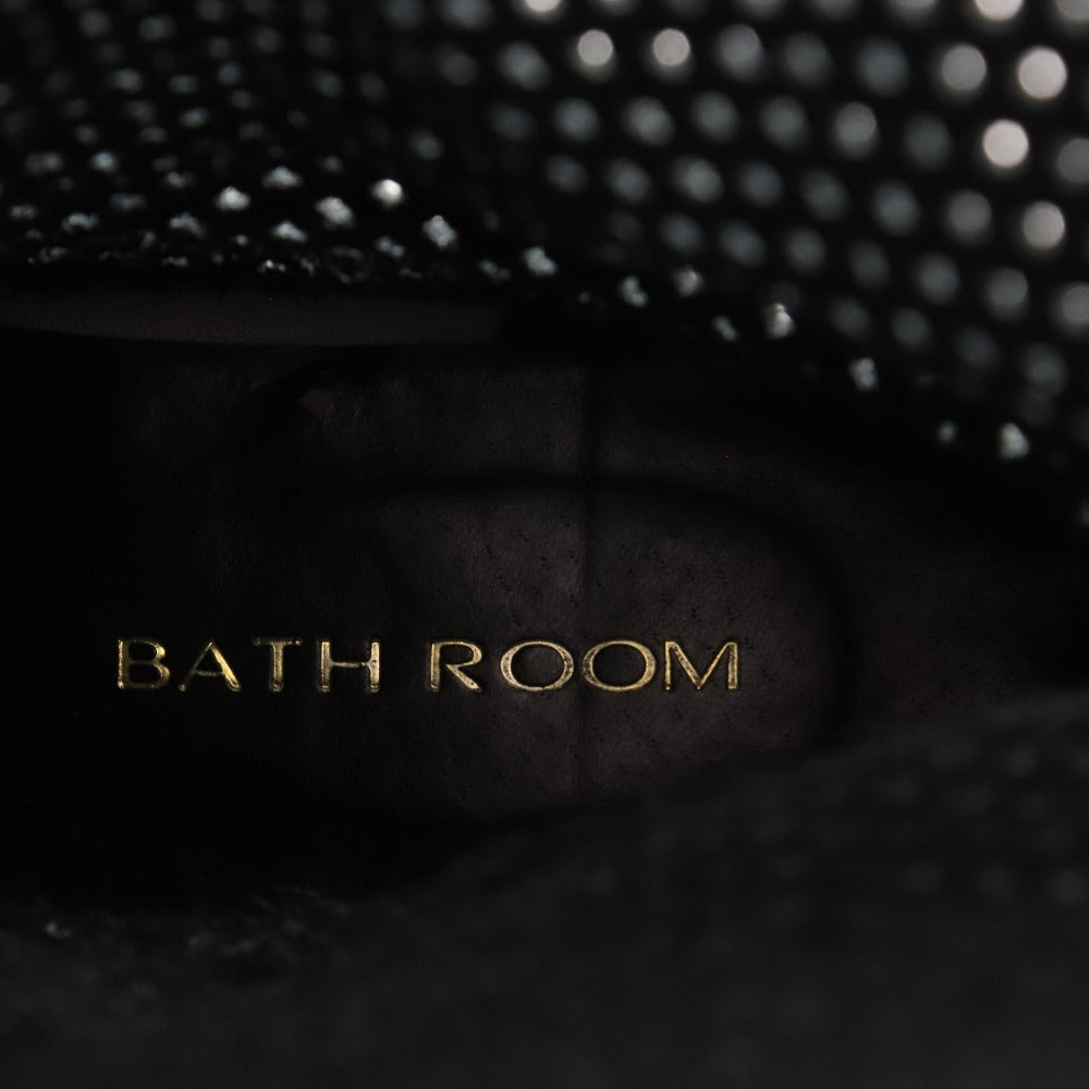 ■ BATHROOM バスルーム ミドルブーツ 革靴 レザー プルオン メッシュ レディース S (22cm～22.5cm相当) ブラック