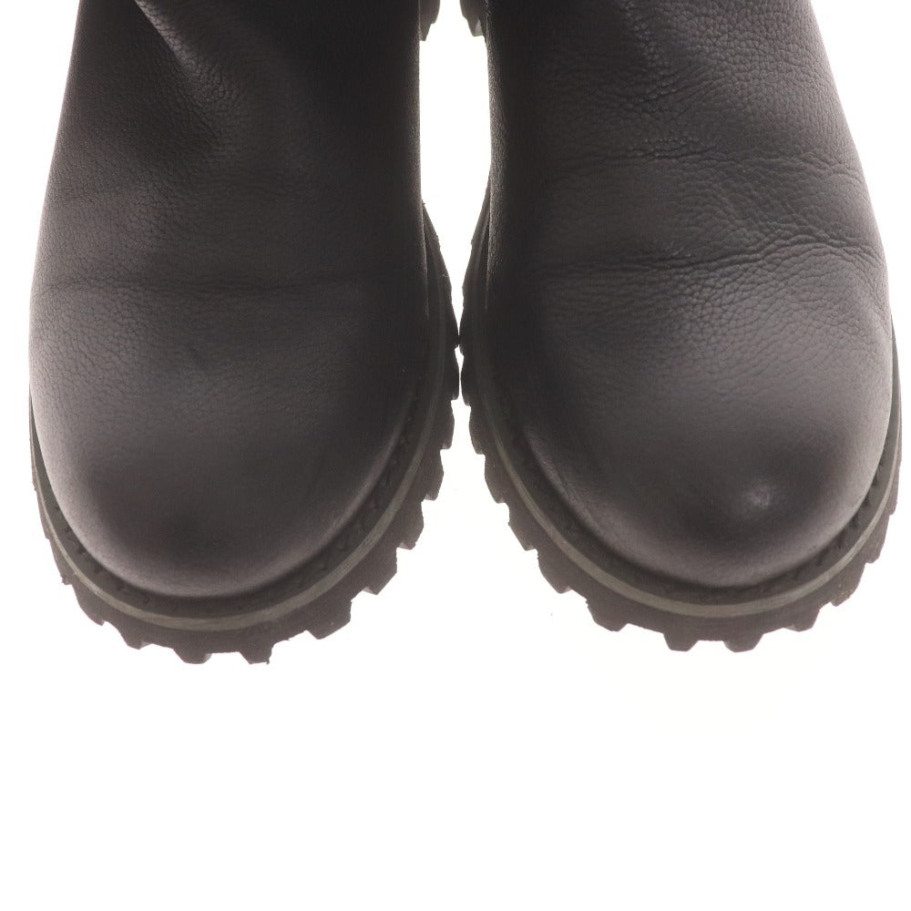 ■ BATHROOM バスルーム ミドルブーツ 革靴 レザー プルオン メッシュ レディース S (22cm～22.5cm相当) ブラック