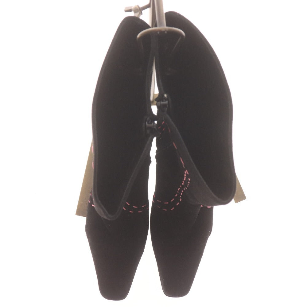 ■ ZUCCOTTO ズコット ミドルブーツ 革靴 スエード ハイヒール ジップアップ 日本製 レディース 23 ブラック