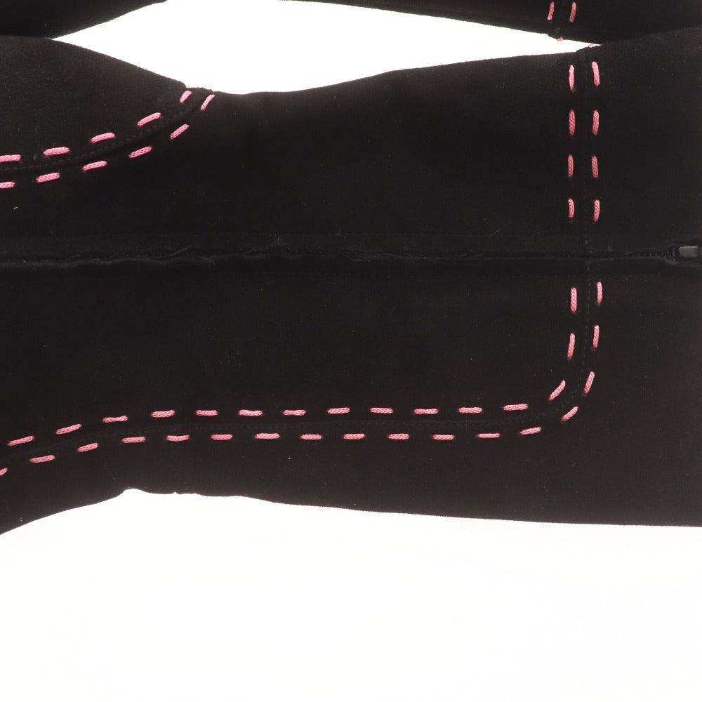 ■ ZUCCOTTO ズコット ミドルブーツ 革靴 スエード ハイヒール ジップアップ 日本製 レディース 23 ブラック