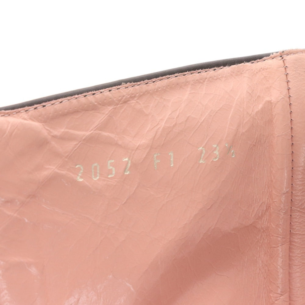 ■ JILLSTUART shoe ジルスチュアート ロングブーツ 革靴 レザー ハイヒール 日本製 レディース 23.5 ブラック ピンクベージュ