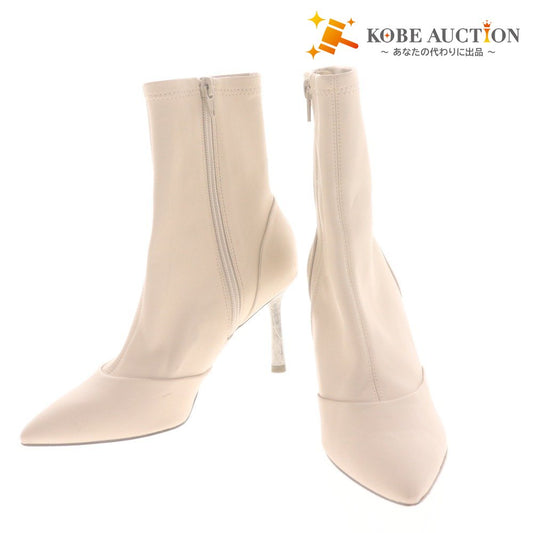 ■ CHARLES & KEITH チャールズ＆キース ショートブーツ 革靴 レザー ハイヒール ジップアップ レディース 36 (23cm相当) ホワイト