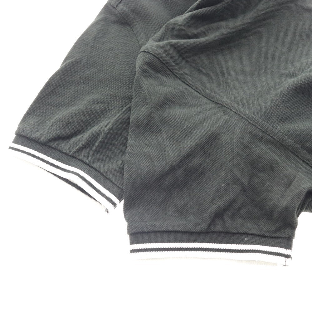 ■ フレッドペリー ポロシャツ 半袖 トップス 刺繍ロゴ 月桂樹マーク ライン入り メンズ M グリーン