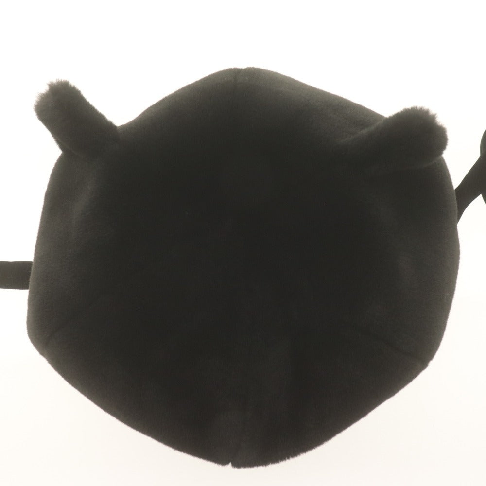 ■ ICHIYON PLUS petit main 帽子 2点セット バケットハット 耳 ニット帽 リボン キャップ レディース メンズ 黒