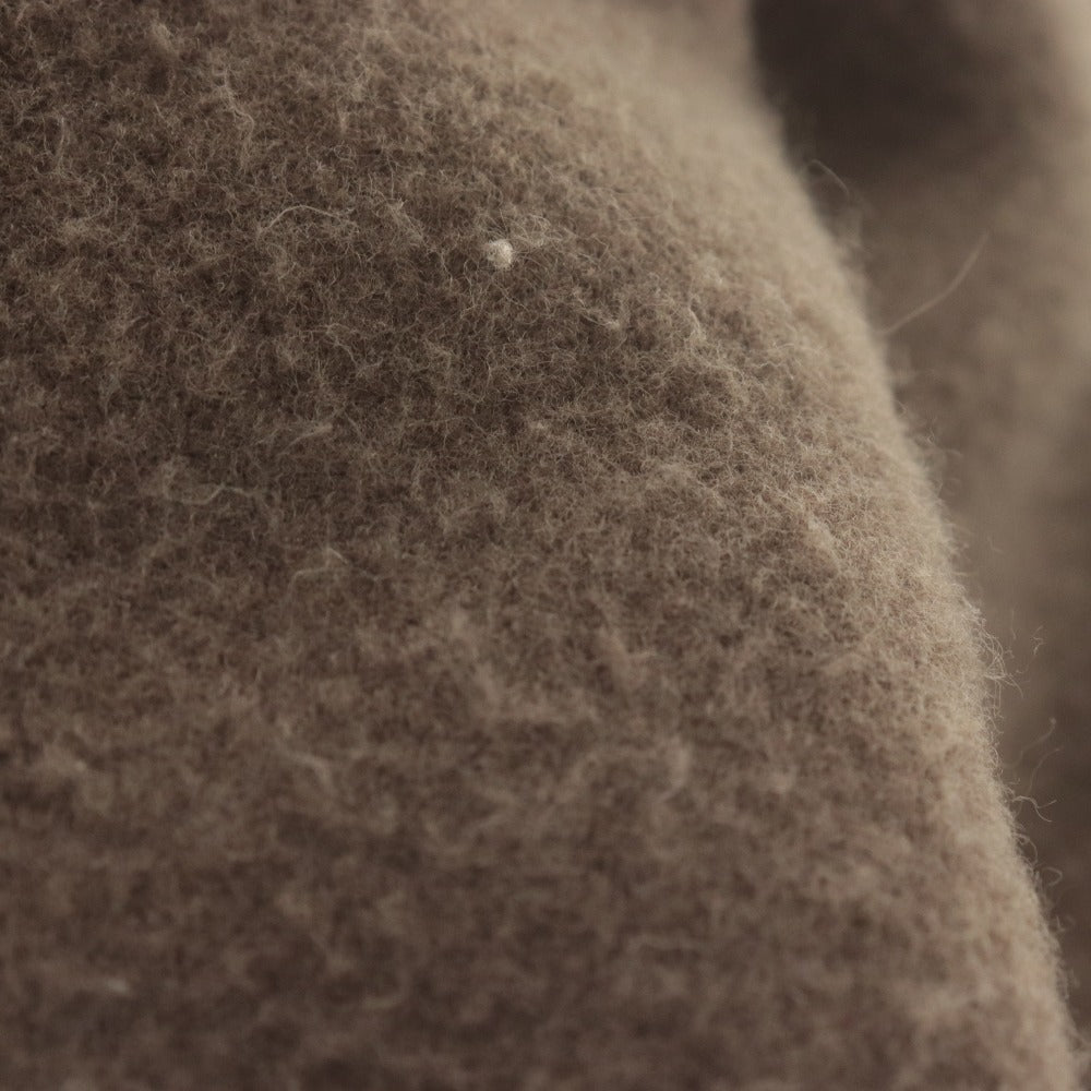 ■ SENTDALE WOOL Collarless Coat Long Sleeve Outerwear Fly Front Button Women's 38 Brown