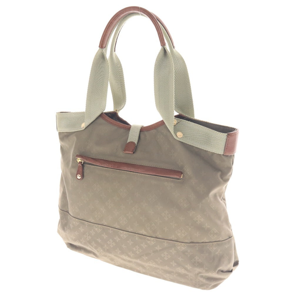 ■ ラシット トートバッグ ハンドバッグ 鞄 モノグラム クマ付きチャーム レディース グリーン カーキ