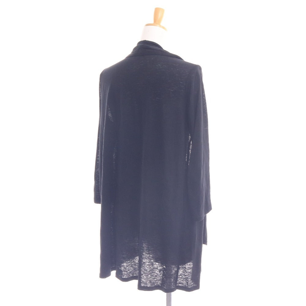 ■ バーバリー ロンドン カーディガン 7分袖 アウター トップス チェック リネン レディース 2 ブラック