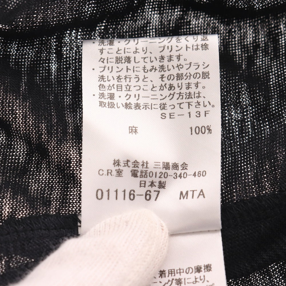 ■ バーバリー ロンドン カーディガン 7分袖 アウター トップス チェック リネン レディース 2 ブラック