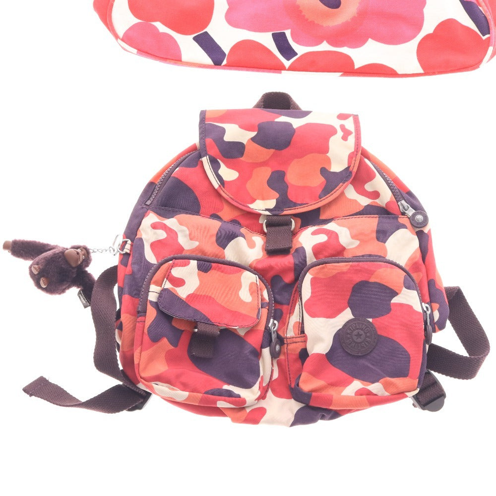 ■ マリメッコ キプリング トートバッグ リュック 鞄 2点セット まとめ売り キャンバス ピエニウニッコ 迷彩 ゴリラ レディース レッド系