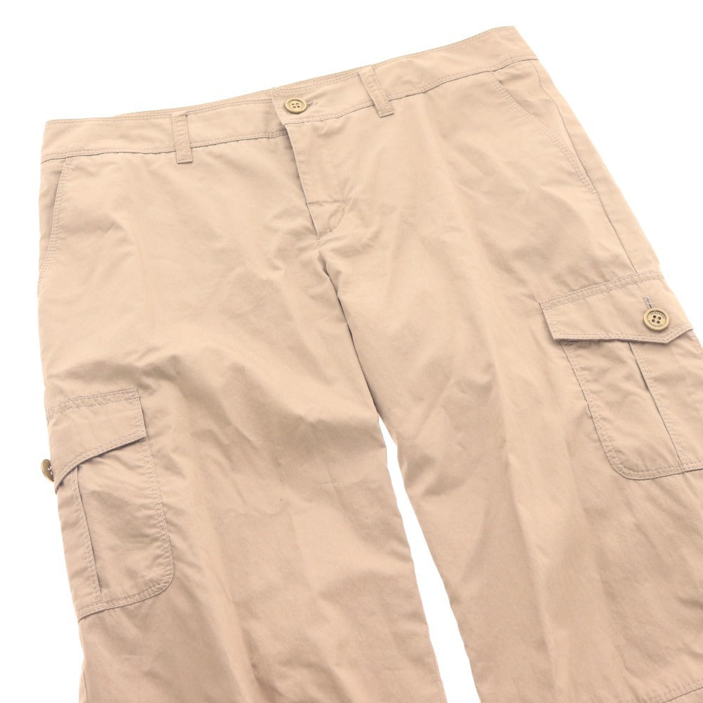 ■ バーバリー ロンドン パンツ ボトムス ひざ下 ベルト レディース 40 ベージュ系 ライトブラウン系