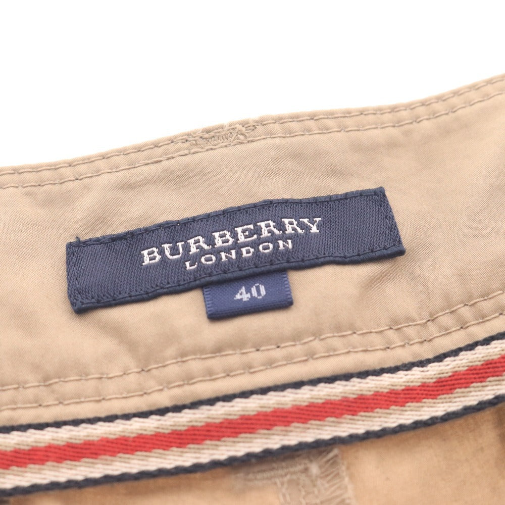 ■ バーバリー ロンドン パンツ ボトムス ひざ下 ベルト レディース 40 ベージュ系 ライトブラウン系