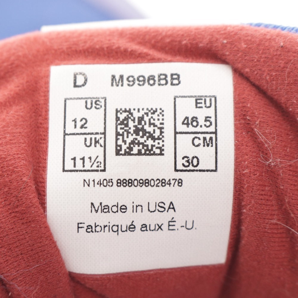 ■ ニューバランス スニーカーM996BB 靴 996 アメリカ製 アメカジ メンズ 30cm ブルー レッド