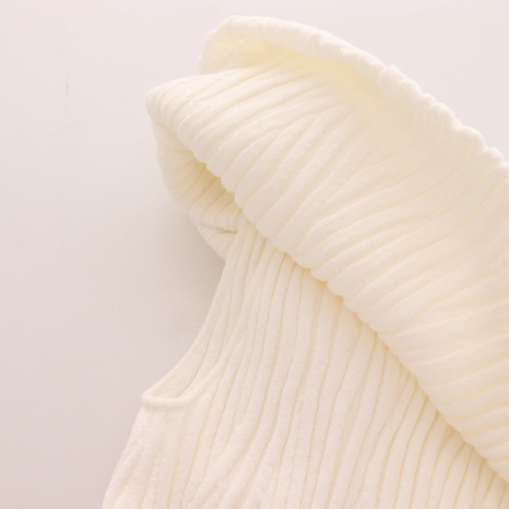 ■ エイミーイストワール ロングワンピース ノースリーブ ニット 肩出し デザインスリーブ レディース F ホワイト タグ付き