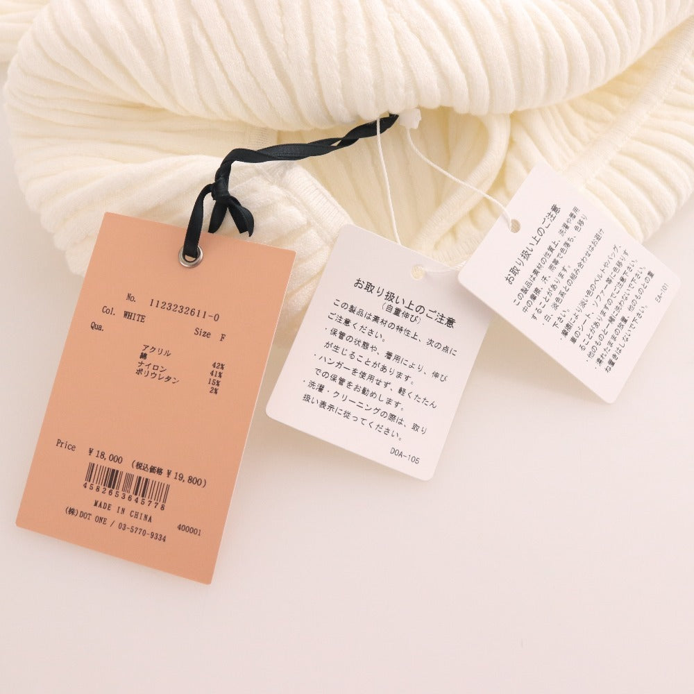 ■ エイミーイストワール ロングワンピース ノースリーブ ニット 肩出し デザインスリーブ レディース F ホワイト タグ付き