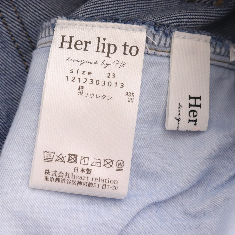 ■ ハーリップトゥ ジーンズ スキニーデニム 1212303013 ボトムス フルレングス ハイウエスト レディース 23 ブルー タグ付き 未使用