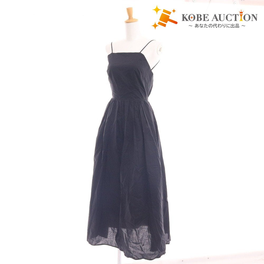 ■ オーガニックスナイデル ロングワンピース ノースリーブ トップス ボトムス ギャザー レディース 0 ブラック