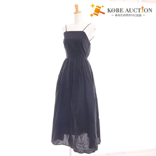 ■ オーガニックスナイデル ロングワンピース ノースリーブ トップス ボトムス ギャザー レディース 0 ブラック